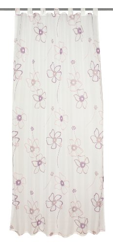 Home fashion 48624-838 Schlaufenschal Voile bedruckt, Beere / 245 x 140 cm Preisvergleich