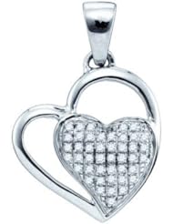0.11CTW DIAMOND MICRO PAVE HEART PENDANT
