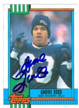 Andre Reed Autographed/Hand Signed Football Card (Buffalo Bills) 1990 Topps #204