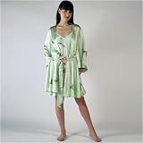 Review   / Lingerie Nightwear Chemise Robe by TexereSilk, Hand Painted Art on 100% Silk -- The Hummingbirds