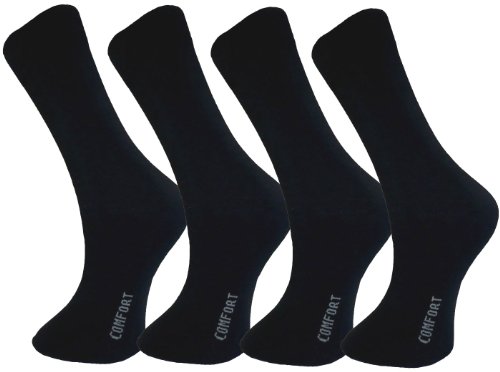 Produkt-Bild: 8 Paar Herren Socken schwarz, COMFORT, Ohne Gummibund, Baumwolle mit Elasthan