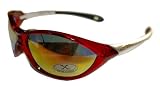 X-Loop Comfort Fit Wrap Style Sunglasses for Summer Outdoor Sports - Red / Silver frame