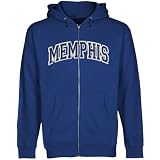 NCAA Memphis Tigers Arch Applique Full Zip Hoodie - Royal Blue