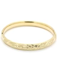 14K Yellow Gold 8mm Diamond Cut 2.5 Diameter Adjustable Bangle Bracelets