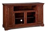 Entertainment Credenza with Glass Doors in Cherry Finish