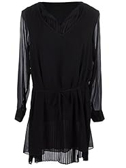 Pleated Bishop Long Sleeves  Dress