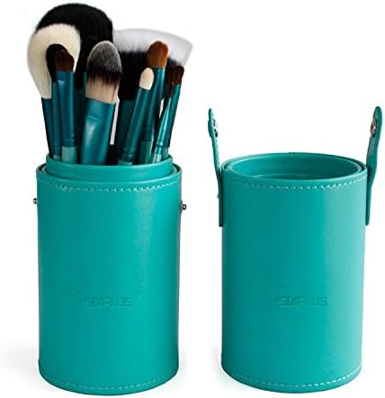 Sixplus 12pcs Makeup Brush Set in Round Green Cup Holder