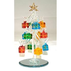 Mini Crystal Christmas Tree with Gift Box Ornaments