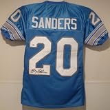 Barry Sanders Autographed Detroit Lions Blue Jersey w/JSA