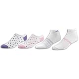adidas Big Kids Large Polka Dot No Show 4 Pack