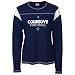 Reebok Dallas Cowboys Navy Blue Gemini Too Long Sleeve T-shirt