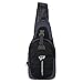 Yuhan Shoulder Sling Backpack Men Women Chest Gym Fanny Bag Sack Satchel Outdoor (Black)