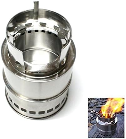 Genesis Seller Portable Stainless Steel Lightweight Camping Wood Stove Outdoor Cooking Picnic BBQ Backpacking Hiking