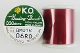 Japanese K.O. nylon beading thread 164ft red