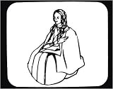 Decorated Mouse Pad with black and white, bust, Poland, gown, Europe, woman, sitting, traditional dress