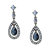 Dramatic Drops Crystal Embrace Blue Teardrop Earrings