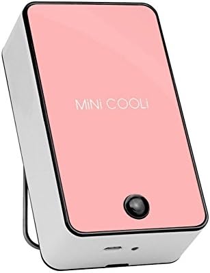 SZNEX Portable Handheld Mini Air Conditioning Cool Cooling Fan Travel USB Chargeable No Leaf Fan Air Conditioner Cooling Small Fan in Summer Application for Women Girl Gift Present (Pink)