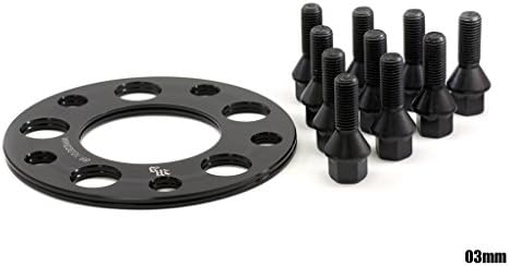 Macht Schnell Competition Wheel Spacer Kit - 3mm Hubcentric Spacers + Black Extended 14mm Lug Bolts