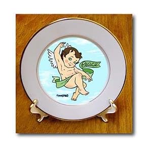 Angel Peace Green - 8 Inch Porcelain Plate