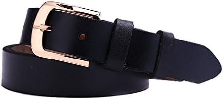 Fajarina Pure Cowhide Leather Pin Buckle Belts for Ladies (Size(100-115cm), Black)