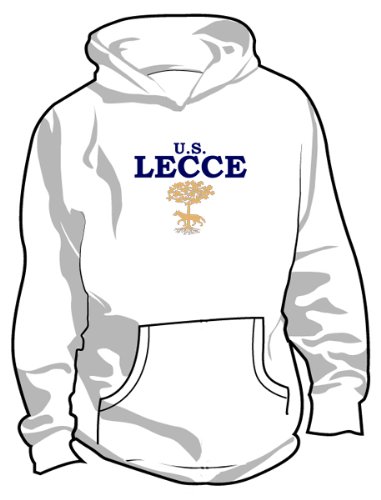 U.S. Lecce Basic Logo Hoodie, Adult Large - White