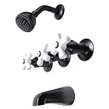 Buy 3-handle Tub & Shower Faucet, Oil Rubbed Bronze Finish, Porcelain Handle,... by Plumb