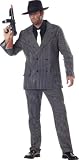 Mens Costume Black White Pinstripe Gangster Suit Mobster 1920s Prohibition Vintage Capone Outfit