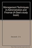 Management techniques in administration and finance : aids to decision-making