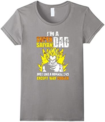 Women's Men's Super Saiyan Dad T-Shirt Funny Father's Day Gift DBZ L Medium Slate