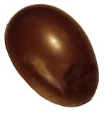Chocolate Mold: Egg 15-7/8 Long x 10-5/8 Wide x 5-3/8 Deep. 1 Cavity. 1 pc. mold. Each mold makes half an egg. Buy 2 molds to make a solid egg