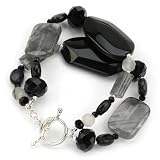 Barse Sterling Silver Onyx Shadow Double Strand Bracelet