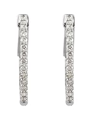 14K White Gold Diamond Hoop Earrings - 0.50 Ct. -- LIFETIME WARRANTY