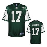 Youth Size Small (8) Youth NFL New York Jets #17 Plaxico Burress Green Throwback Football Jersey