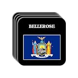US State Flag - BELLEROSE, New York (NY) Set of 4 Mini-Mousepad Coasters