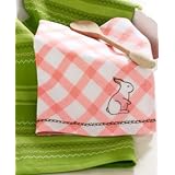 Tag 100-Percent Cotton Dishtowels Bunnies, Pink and Green, Set of 2