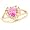 10k Gold Heart Shape Pink CZ October Birthstone Ring