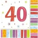 Servietten Radiant Zahl 40.Geburtstag