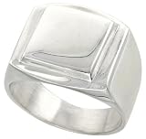 Sterling Silver Hand-Made Large Solid Square Signet Ring