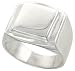 Sterling Silver Hand-Made Large Solid Square Signet Ring