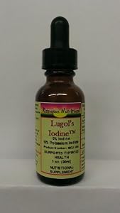 Lugol's Iodine Solution Made with 5% Iodine and 10% Potassium Iodide 1 Fl Oz