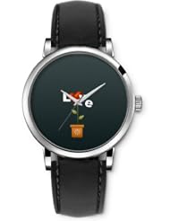 SPRAWL Aanalog Fashion Series Silver Ladies Watches of Genuine Black Leather Strap,Unique Wrist Watch for Women Girls Designed with Pot of Love