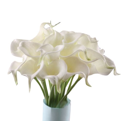 Leegoal Calla Lily Bridal Wedding Bouquet 20 head Latex Real Touch Flower Bouquets