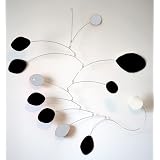 Atomic Hanging Art Mobile - Calder Inspired - black gray white cool retro chic!