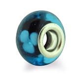 Charms by Loving the Bead © Silver Plated 'Mandys Moment' Murano Glass instant Slide-on & Slide-off Bead Charm for Lovingthebead, Pandora, Troll & Other Charm & Bead Bracelets, Necklets, Collars, Earrings etc