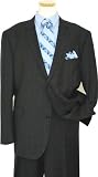 Elements by Zanetti Black With Sky Blue Pinstripes Super 120's Wool Suit 91/005/0383