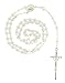 Baptismal Rosary - 4mm Rounded Pearl Beads - 15" Chain - MADE IN ITALY - Case Included - Solid Construction to last.