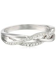 Sterling Silver Diamond Crossover Ring (1/6 cttw, H-I Color, I2 Clarity)
