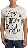 Diesel Men’s Short Sleeve Saying T-Shirt,Ivory,Large
