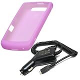 Brand NEW Pink Silicone Skin Cover Case and Car Charger for Blackberry Storm2 9550 9520