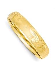14k Gold 9/16 Florentine Engraved Hinged Bangle Bracelet